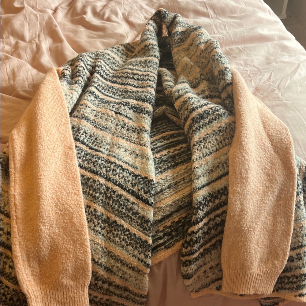 Tucker + Tate Multicolor Striped Cardigan with Peach Sleeves